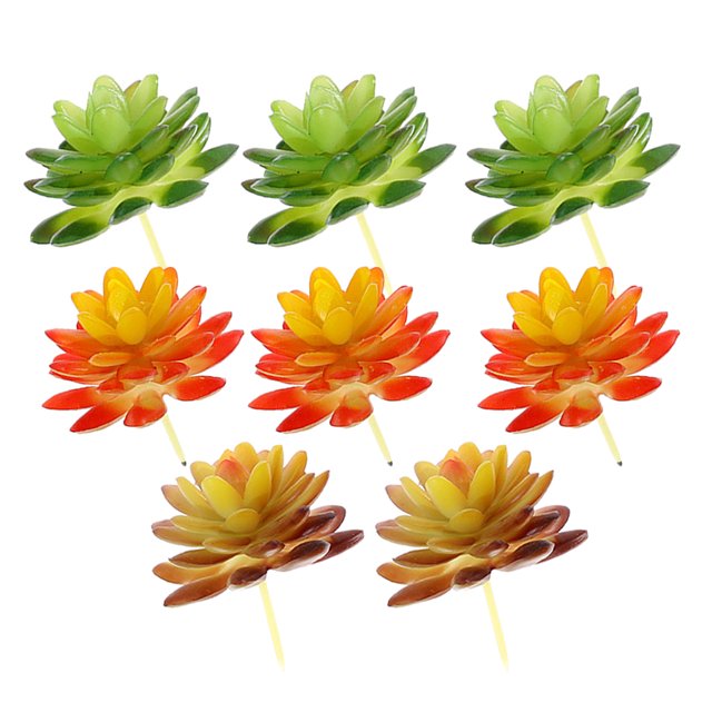 8 Uds simulación de suculentas flocado gema flor de plástico flor artificial decoración de plantas verdes