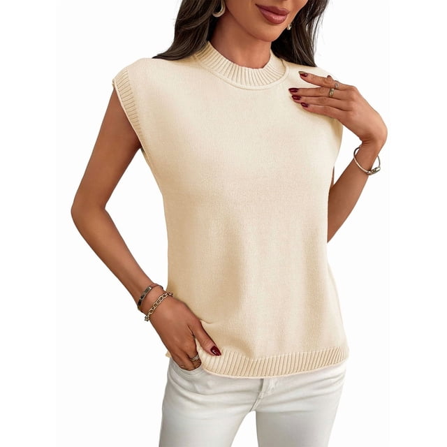 Suéteres de Cuello Alto para Mujer, Chalecos, Blusas Informales de Negocios y Moda, Conjuntos de Otoño. Albaricoque XL