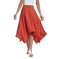 thumbnail image 2 of Airmenty Women's Skirt Summer Boho Skirt Long Maxi Skirt Elastic High Waist Beach Skirt Asymmetrical Country Cowgirl Skirts, 2 of 6