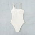 thumbnail image 5 of One Piece Swimsuit for Women Solid Color Modest Low Back Bathing Suit Adjustable Strap Spa Beach Swimwear (XL, White), 5 of 7