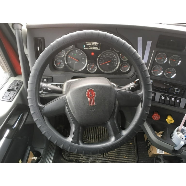Silicone Semi Truck Steering Wheel Cover Fits 16 17 18 19 Truck Steering Maximum Grip Black