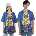 thumbnail image 4 of Autism Awareness Pug Accept Understand Love All Over Print 3D Baseball Shirt Dog Lover Gifts Softball Sport - 12003, 4 of 6