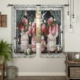 thumbnail image 4 of Rusitc Pink Rose Kitchen Curtains 27.5W X 39L Inch 2 Panels Rod Pocket Light Pink Flower French Country Small Short Cafe Curtain Mason Jar Farmhouse Window Drapes Treatment Home Decor, 4 of 6