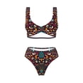 thumbnail image 4 of Rocae Colorful Mexican2 for Bikini Set for Women Two Piece Sexy High Swimsuits Split Crossover Bikini Large, 4 of 9