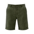 thumbnail image 5 of Wrtxtat Mens Casual Shorts Italian Style Adjustable Waist Front Button down Naples Shorts with Pockets Fashion Summer Beach Business Golf Shorts Dark Green XXL, 5 of 8