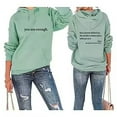 thumbnail image 2 of Oversized Hooded Sweatshirt for Women Letter Printed Hoodies Crew Neck Long Sleeve Casual Loose Fit Pullover Tops with Pockets, 2 of 4
