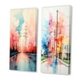thumbnail image 3 of Designart "Colorfull Power Lines Gridscape Charm III" Power Lines Wall Art Set Of 2 - Multi-Color Architecture Gallery Set For Office Decor, 3 of 7