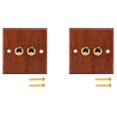 thumbnail image 1 of 2X 86 Type Solid Wood Panel Switch Wall Light Retro Brass Toggle Switch Wood Grain Electrical Switch Socket 2- Switch, 1 of 5