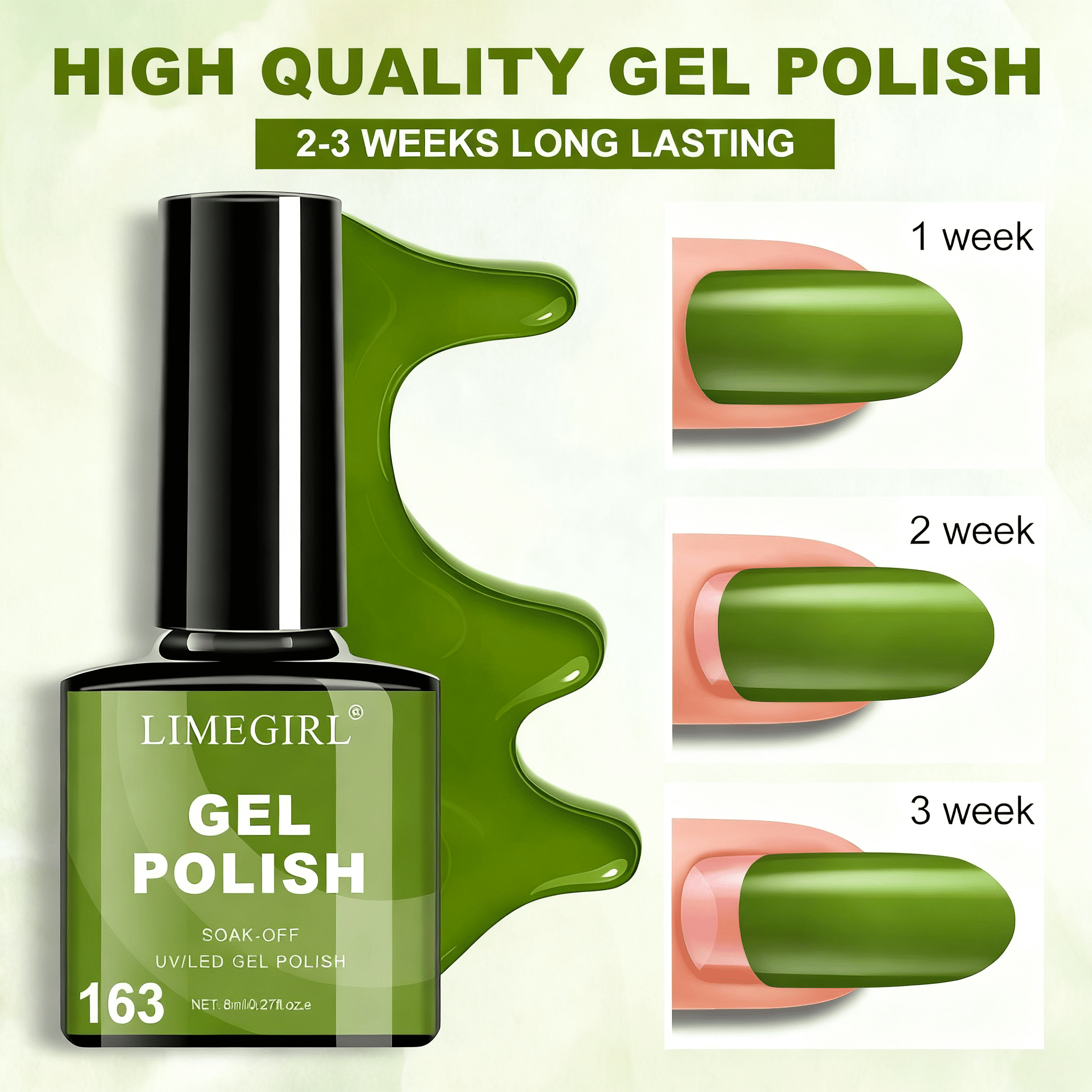 6Pcs Gel Polish Set, 6 Vibrant Colors UV Gel Nail Polish Red Blue Green Christmas Gift for Women Girls