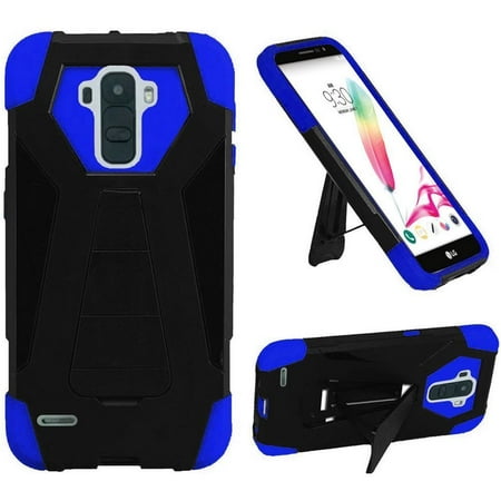 Turbo Rubber - Mystcase™ For LG Stylo 2 PLUS Turbo Layer HYBRID KICKSTAND Rubber Case Cover +Screen Guard