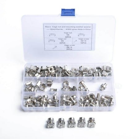50 Pack Lot - M6X16 Rack Mount Rack Nuts Bolts M5 Cage Nuts Bolts ...