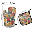 thumbnail image 2 of Yayeee Oven Mitts and Pot Holder Set of 4 Heat Resistant Kitchen Gloves Baking Hot Pad, Vibrant Flowers Pattern, 2 of 5