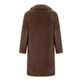 thumbnail image 5 of Floleo Womens Winter Fall Coats Jacket Women's Loose Autumn And Winter Wool Long Sleeved Lapel Women'S Wool Medium Long Coat Coffee, 5 of 6