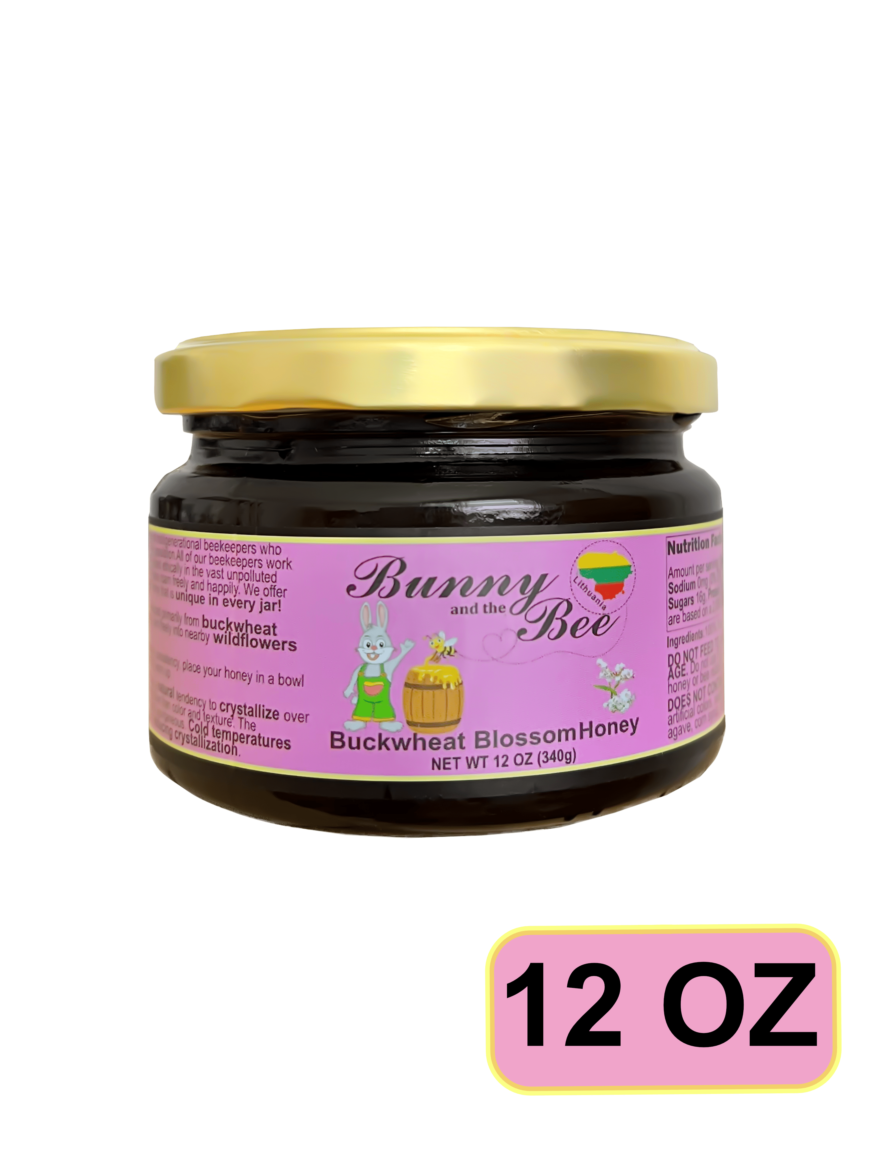 Buckwheat Blossom Honey - 12oz - Bunny And The Bee - Raw Natural Honey