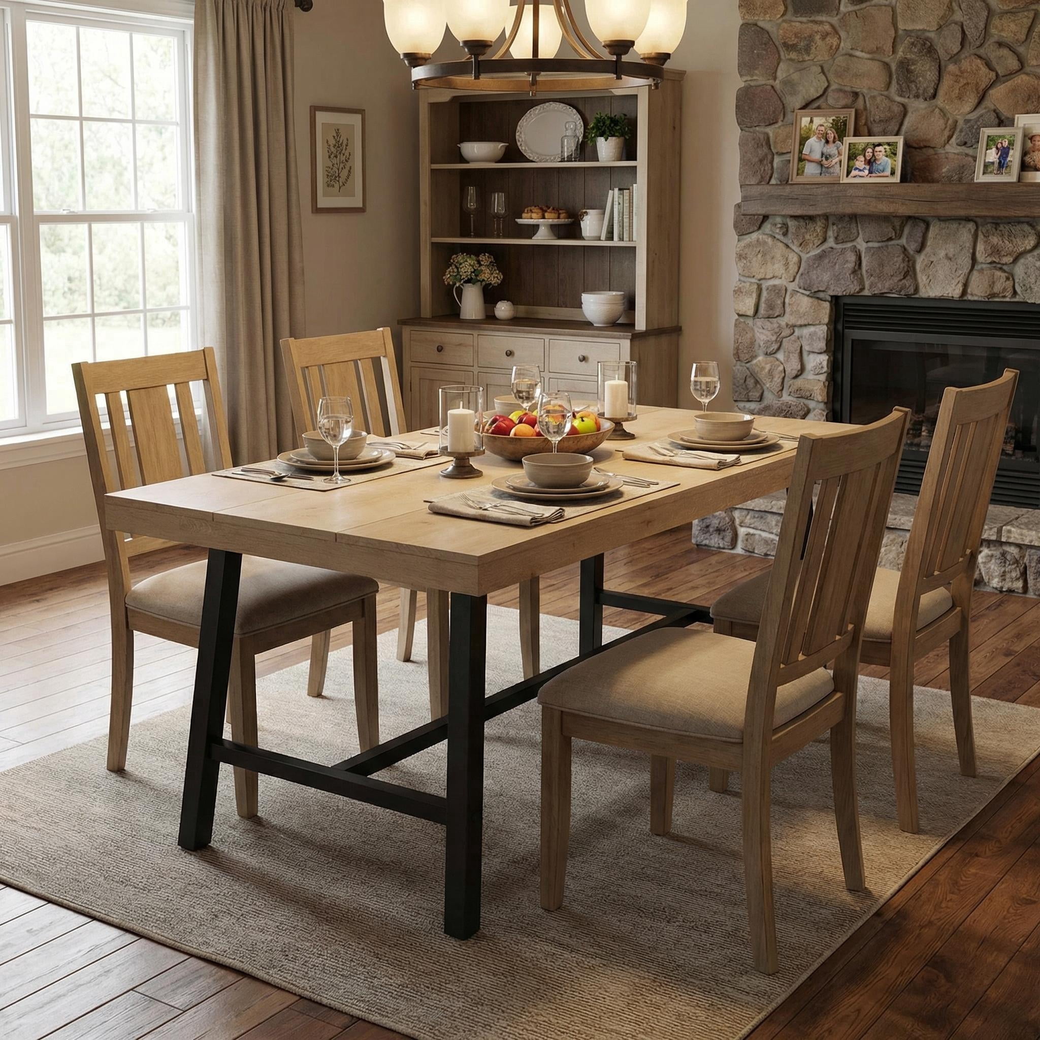 Industrial Dining Table for 6-8 People, 70.87" Long Wooden Kitchen Table with Sturdy Metal Frame & Black Finish, Seats 6 Rectangular Counter for Dinner, Kitchen, Dining Room