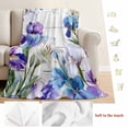 thumbnail image 5 of Spring Flowers Blanket Soft Cozy Warm Throw Blanket for Couch, Plush Fuzzy Flannel Fleece Blankets for Sofa, Watercolor Garden Florals Wooden Grain Bed Blankets Lightweight Gifts for Women, 40"x50", 5 of 9