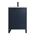 thumbnail image 2 of Fine Fixtures Opulence Collection 24 in. W x 18 in. D x 33 in. H Bathroom Vanity in Navy Blue with White Ceramic Sink - Black hardware, 2 of 8