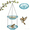 blue, variant on Bird Bath Hanging Seed Feeder Garden Plate Hanging Tray for Wild Backyard Attracting Birds (Blue-Doulbe Bath)