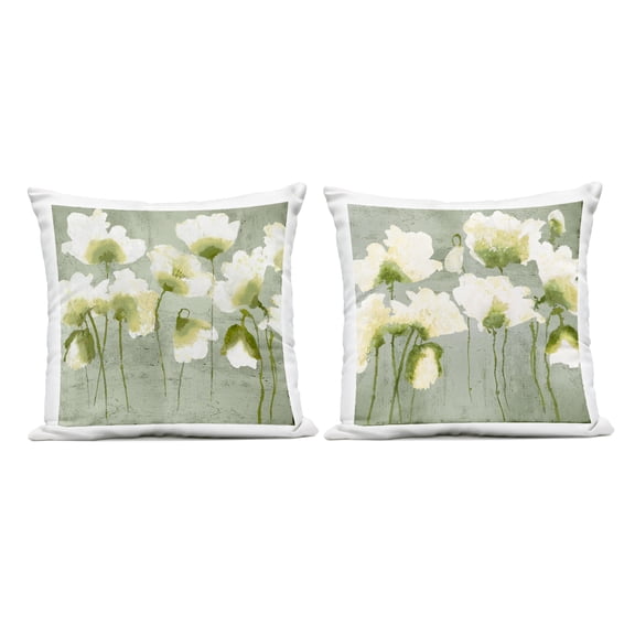 Stupell Industries Charming White Blooms Design by Vanessa Austin Outdoor Printed Pillow (Set of 2)