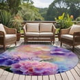 thumbnail image 4 of Round Rugs 7Ft, Pink Purple Floral Round Area Rug Washable Indoor Throw Carpet, Spring Hydrangea Flower Vintage Botanical Large Non Slip Circle Rug for Dining Room Playroom Home Decor Aesthetic, 4 of 8