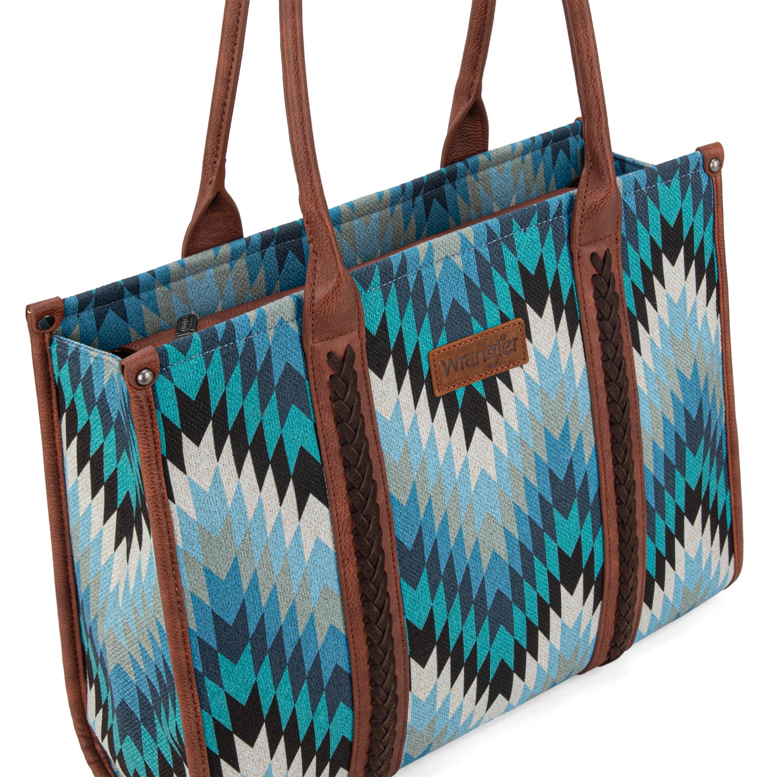 Wrangler Aztec Tote Bag for Women Western Top Handle Handbags and Purses, Jean