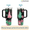 thumbnail image 5 of Pastel Christmas Tree Black Tumbler 40Oz With Handle - Insulated Tumbler Holiday Coffee Travel Mug for Tea, Latte, Hot Chocolate - Seasonal Xmas Gifts for Women, Men, Coworker or Friends, 5 of 6