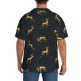thumbnail image 5 of Balery Christmas Deers Men's Casual Button Down Shirt Short Sleeve Textured Summer Cuban Beach Shirts-3X-Large, 5 of 7