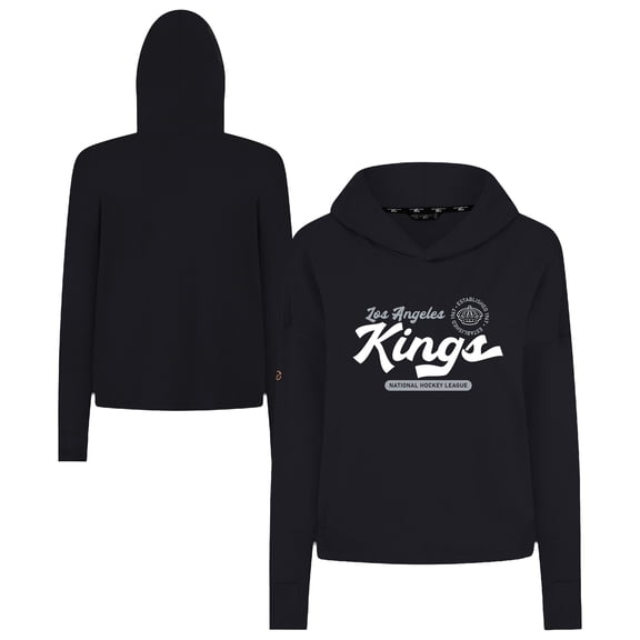 Women's Levelwear  Black Los Angeles Kings Sweet Monument Tri-Blend Cropped Pullover Hoodie