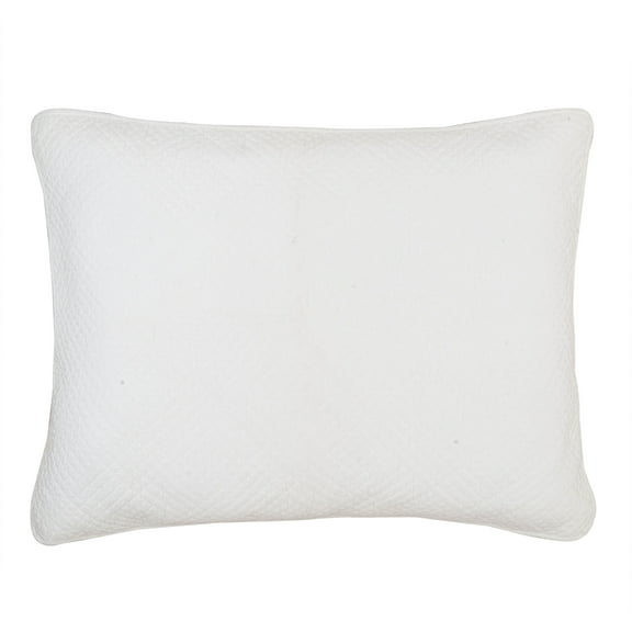 20" x 26" Hampton White Cotton Standard Sham Matelasse - Machine Washable