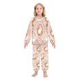 thumbnail image 2 of Fluffy Pajamas Set Fuzzy Winter Warm Pj Sets Pullover Tops and Long Pants Pink and Peach Rabbits Large, 2 of 8