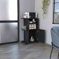 thumbnail image 4 of Kitchen Islands Clip Kitchen Cart, Single Door Cabinet, Four Casters -Black,Kitchen Carts, 4 of 7