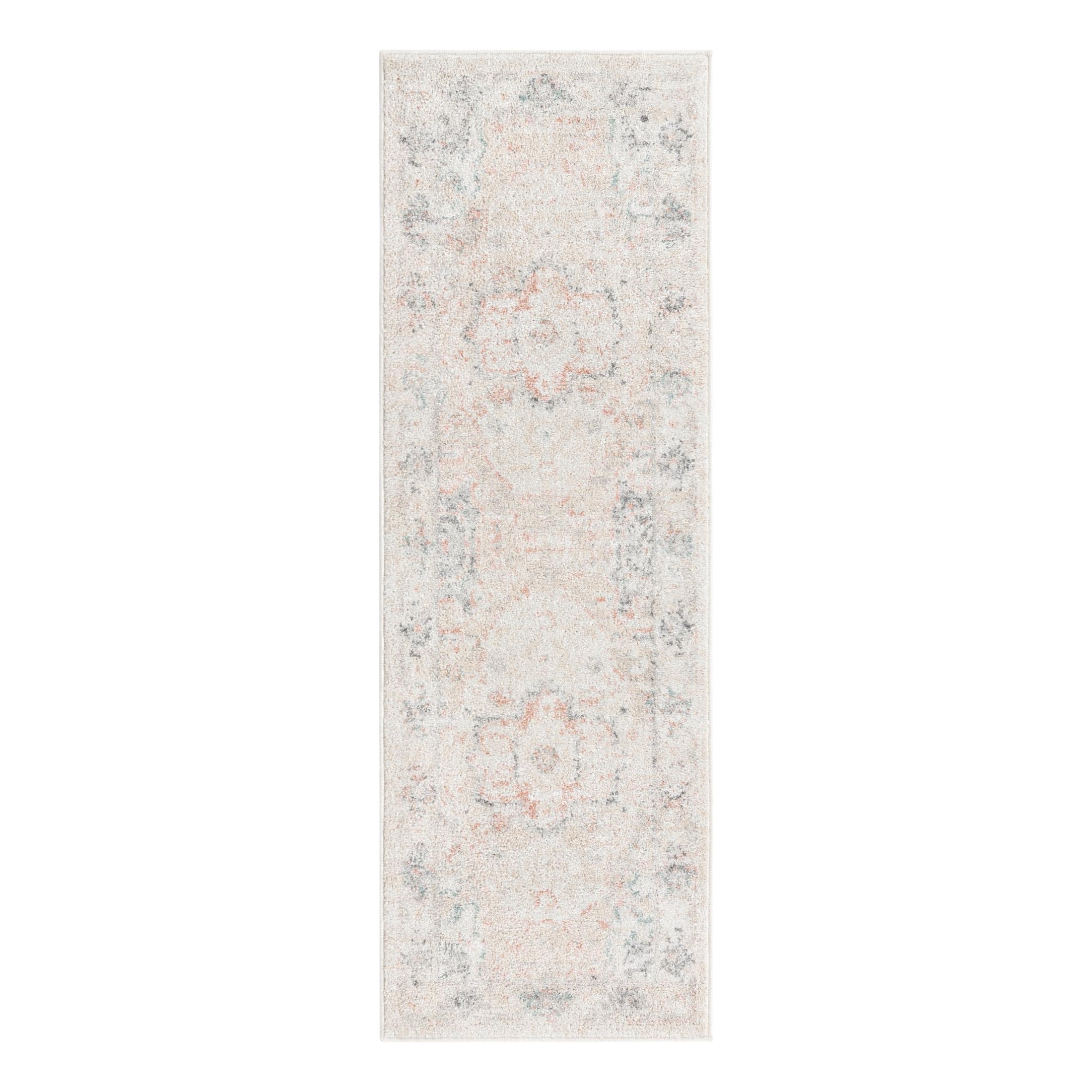 Unique Loom Madeline Vintage Collection Area Rug - Jackson (2' x 6' Runner Ivory/Pink)