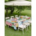 thumbnail image 3 of Outdoor Tablecloth with Umbrella Hole and Zipper, Easter Bunny Rectangle Table Cloth 60x102 Inch Waterproof Tablecloth, Farmhouse Colorful Eggs Tulip Wooden Grain Picnic Table Cover for Patio Camping, 3 of 7