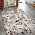 thumbnail image 3 of Rectangle Area Rugs 3 x 5 Ft, Vintage Rooster Farmhouse Non-Slip Residential Carpet, Grey Wooden Farm Animals Striped Indoor Crawling Mats Runner Rugs for Living Room/Dining Room/Bedroom, 3 of 9