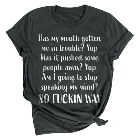 

Mrat Sleep Shirts For Women Short Sleeve Round-Neck Blouses & Shirts Ladies Summer Fashion Loose Round Neck Letter Print Top T-Shirt Boutique Tops For Female