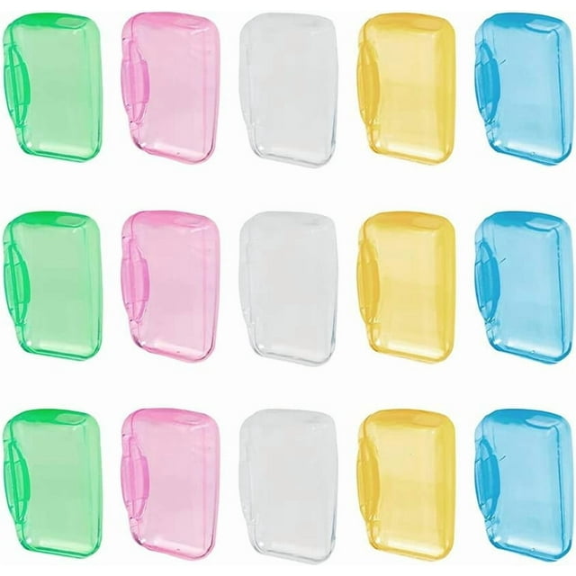 Couvre-têtes de Brosse à Dents, Étui Protecteur de 15 Pcs pour Capuchons de Brosse à Dents, Étui de Protection pour Brosse à Dents, Capuchons Protecteurs de Tête de Brosse à Dents Couvre-Brosse à Dents, Support d'Étui pour Tête de Brosse à Dents, Protecteur d'Étui pour Capuchons de Brosse à Dents