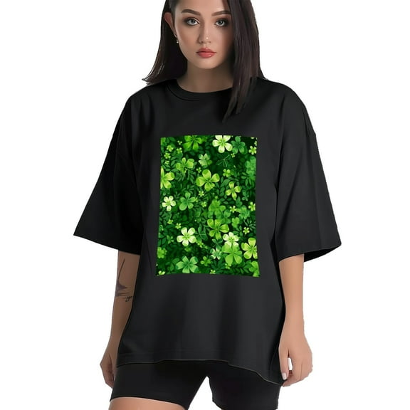 Plus Size Shirt for Women Black Tops for Women Short Sleeves Shirt for Women ST Patrick T Shirt Crewneck Shirt for Women XS