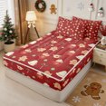thumbnail image 2 of Erosebridal Merry Christmas Zipper Full Size Comforter Sets with Fitted Sheet and 2 Pillowcases,Cartoon Gingerbread Man Zipper Bedding Set,Burgundy,Reversible, 2 of 7