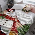 thumbnail image 3 of Winter Snowman Throw Flannel Blanket 50x60In Merry Christmas Xmas Tree Elk Wood Grain Plaid Super Soft Cozy Bed Blanket, Lightweight Plush Fuzzy Bed Throw for Bedroom Sofa Couch Living Room, 3 of 4