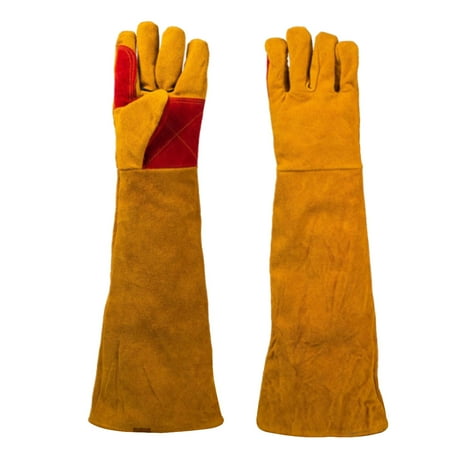 

1 Pair Long Leather Gloves Premium Wear Resistant Gloves for Welding Cutting Carring Gardening