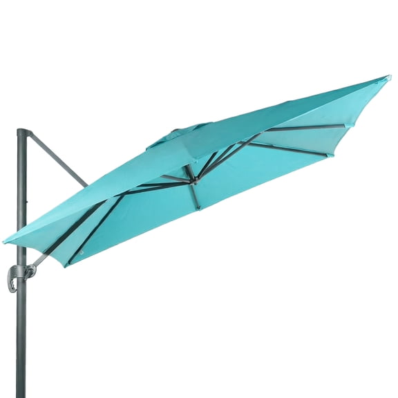 Aoodor 10'x10' Cantilever Umbrella Replacement Canopy for 8 Ribs Square Offset Umbrella, Outdoor Canopy Replacement for Patio Parasol, Aqua Blue Canopy Only