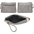 thumbnail image 2 of MKP Womens Satchel Female Handbags Two Tone Vegan Leather Shoulder Bag with Wallet 2pcs Set, 2 of 7