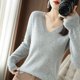 thumbnail image 3 of Rimocy Sweaters Round Neck Pullover Women Keep Warm Long Sleeve Jumper Woman Autumn Winter Solid Color Bottoming Shirt Female, 3 of 5