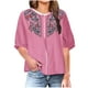 thumbnail image 1 of Vestidos Casuales Para Mujer Camiseta de lino de manga corta con cuello en V para mujer, color liso, estilo lino, talla grande, manga corta, cuello en V, top/camiseta de manga corta con cuello en V, 1 of 5