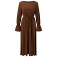 thumbnail image 4 of SZXZYGS Robes d'Invité de Mariage pour Femmes Midi Hiver Femmes Printemps Automne Manches Longues Ample Confortable Couleur Unie Jupe Robe 2024, 4 of 5