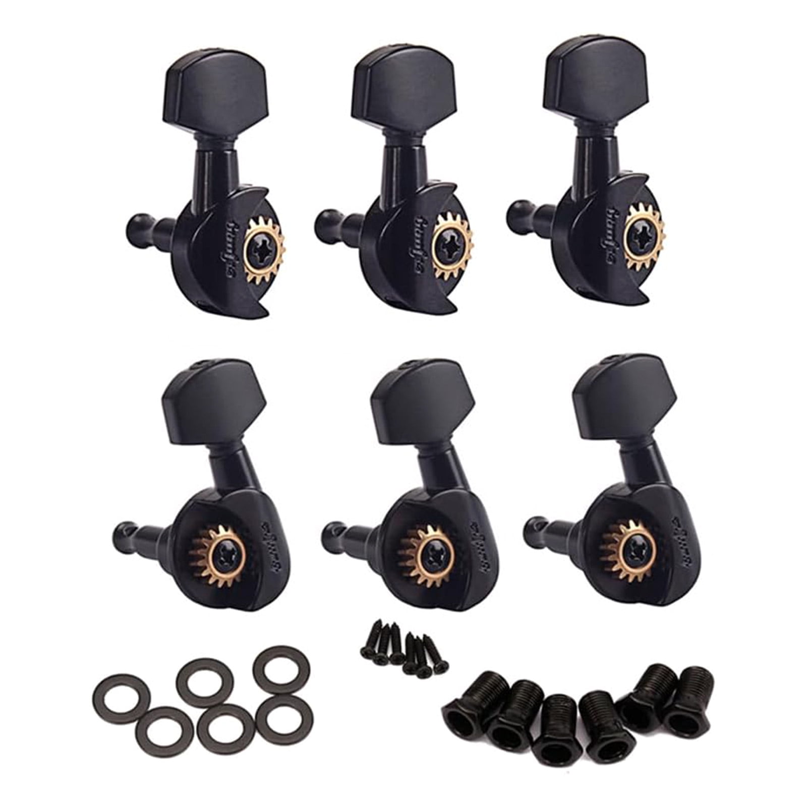 6Pcs Locking Guitar Tuning Pegs Machine Head Tuners Keys for Electric Acoustic Guitars Metal Replacement Parts
