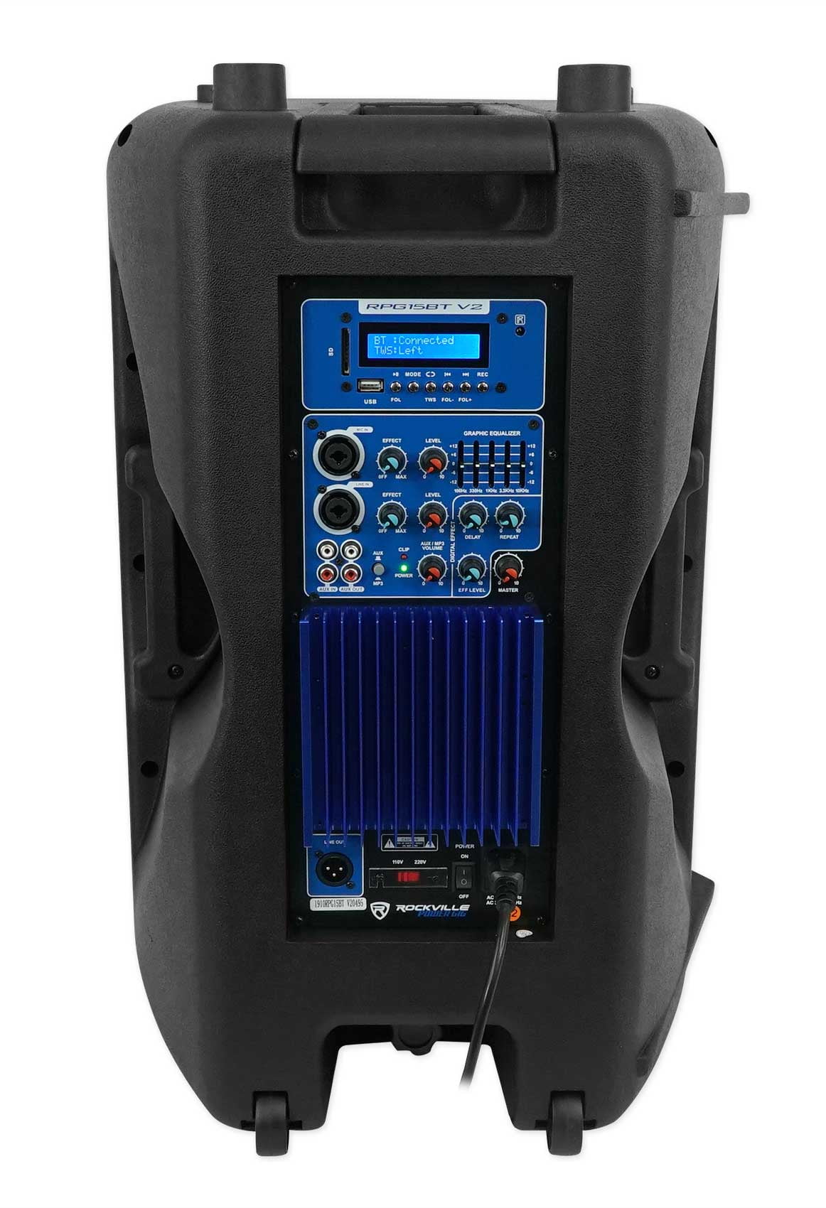 (2) Rockville RPG15BT 15" 1000w Powered DJ PA Speakers BlueTooth, Wireless Link