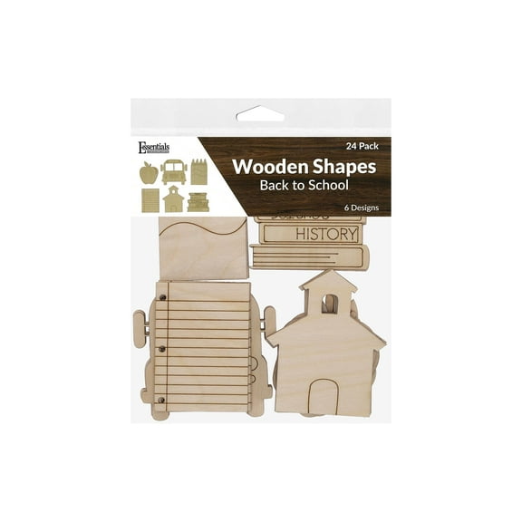 EBL Wood Shapes Back To School 24pc
