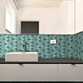 thumbnail image 4 of Walplus 11" x 8" 8 sheets Peel and Stick Tile Backsplash for Kitchen Bathroom Kitchen Decor Fresh Turquoise Glossy, 4 of 12