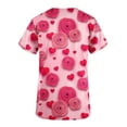 thumbnail image 4 of Pimelu Valentines Shirts for Women Womens Shirts Scrubs for Women Fashion Rose Heart Graphics Print Valentines Day Nurse's Tops V Neck Short Sleeve Pocket Uniform Tunic Blouses, 4 of 4